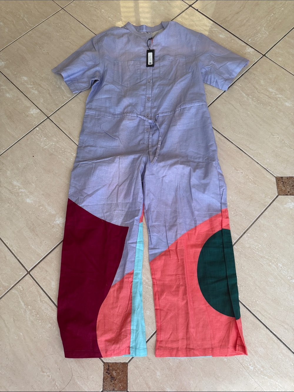 THE KIT ISSA JUMPSUIT LILAC CUT PAPER IN LIGHT COTTON SLUB - Picture 4 of 8